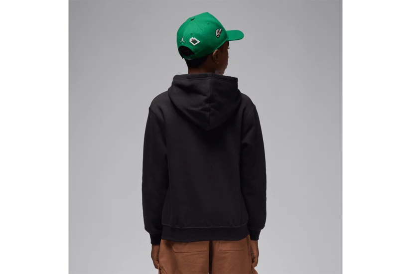 Jordan Brooklyn Fleece Παιδική Βαμβακερή Ζακέτα με Κουκούλα Μαύρη