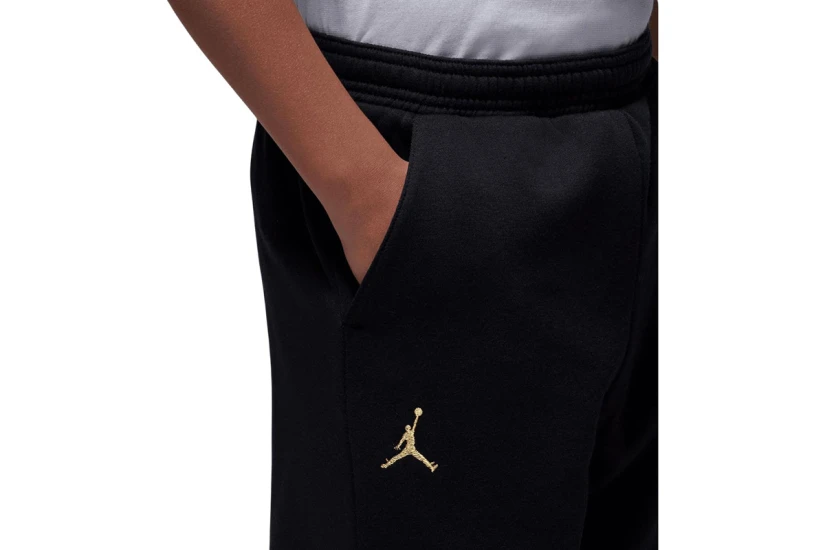 Jordan Mountainside Fleece Παιδικό Παντελόνι Φόρμας Μαύρο, Χρυσό