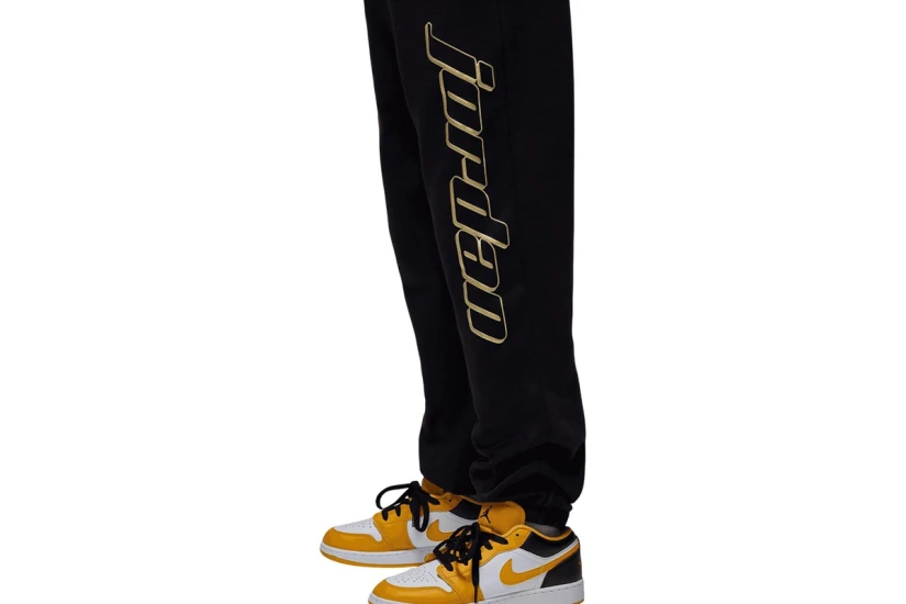 Jordan Mountainside Fleece Παιδικό Παντελόνι Φόρμας Μαύρο, Χρυσό
