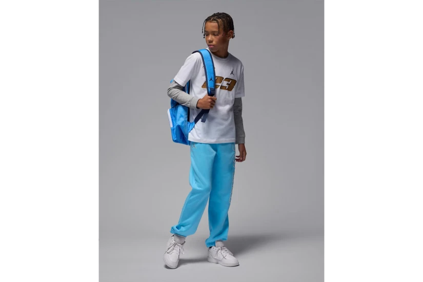 Jordan Mountainside Fleece Παιδικό Παντελόνι Φόρμας Γαλάζιο, Ασημί