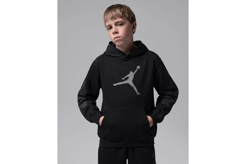 Jordan Brooklyn Hike Mike Fleece Παιδικό Φούτερ με Κουκούλα Μαύρο