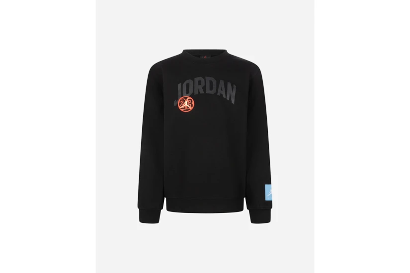 Jordan Dynasty Fleece Παιδική Μακρυμάνικη Μπλούζα με Λαιμόκοψη Μαύρη
