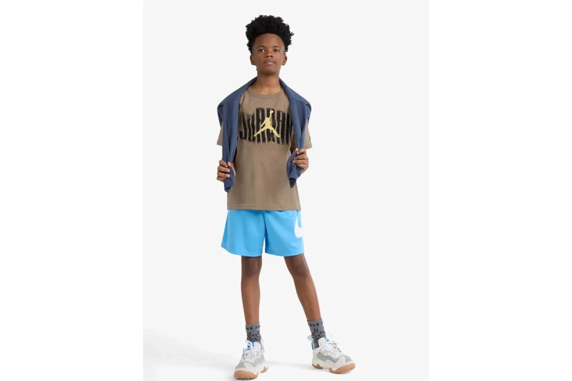 Jordan Jumpman Distressed Παιδικό Κοντομάνικο T-Shirt Χακί, Μαύρο, Κίτρινο