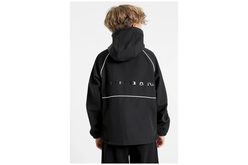 Jordan Παιδικό Μπουφάν Softshell με Κουκούλα Μαύρο