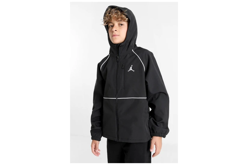 Jordan Παιδικό Μπουφάν Softshell με Κουκούλα Μαύρο