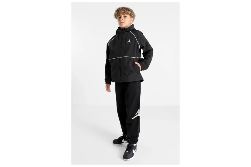 Jordan Παιδικό Μπουφάν Softshell με Κουκούλα Μαύρο