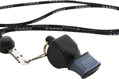Amila Σφυρίχτρα Fox40 Classic Cmg Official Μαύρη Με Κορδόνι (96010008)