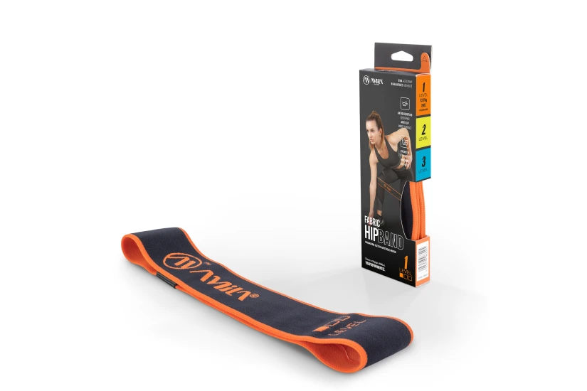 Amila Fabric Hipband Light Λάστιχo Αντίστασης Μαύρο, Πορτοκαλί