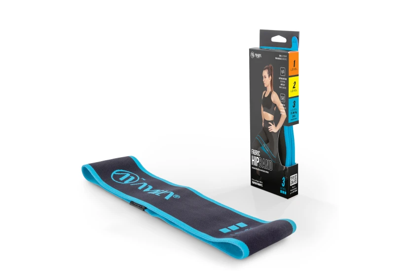 Amila Fabric Hipband Heavy Λάστιχo Αντίστασης Μαύρο, Γαλάζιο