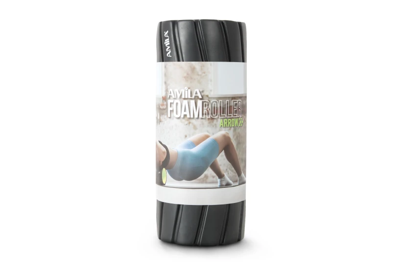 Amila Foam Roller Arrow 14X33Cm Μαύρο, Λάιμ