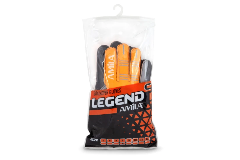 Amila Legend Γάντια Τερματοφύλακα Μαύρα, Πορτοκαλί No11
