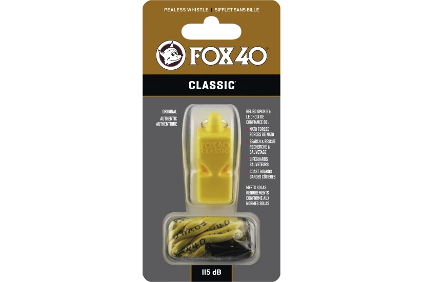 Amila Fox40 Classic Safety Σφυρίχτρα με Κορδόνι Κίτρινη