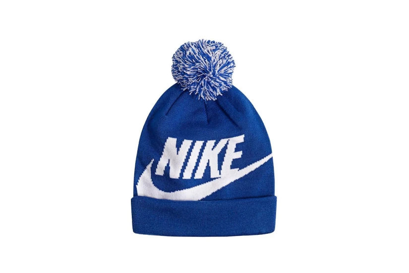 Nike Swoosh Pom Παιδικό Χειμερινό Σετ Σκουφάκι - Γάντια Μπλε