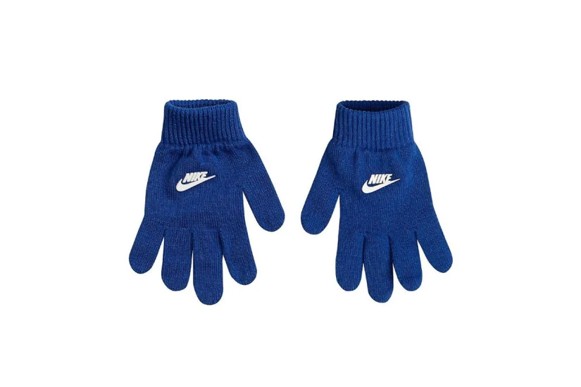 Nike Swoosh Pom Παιδικό Χειμερινό Σετ Σκουφάκι - Γάντια Μπλε