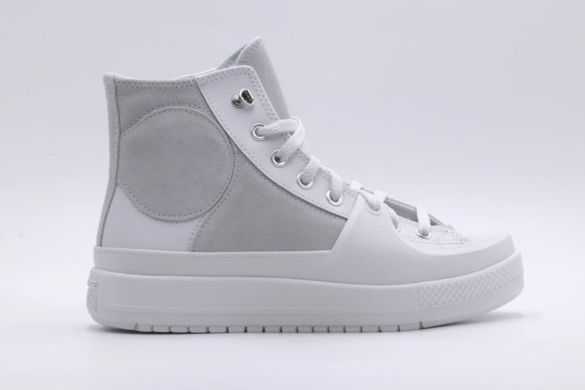 Converse Chuck Taylor Construct Hi Unisex Παπούτσια Λευκά, Γκρι