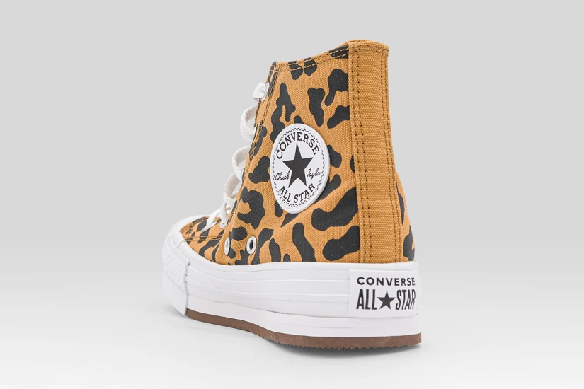 Converse Chuck Taylor All Star Lift Eva Leopards Platform Παιδικά Sneakers Κάμελ, Μαύρα, Λευκά