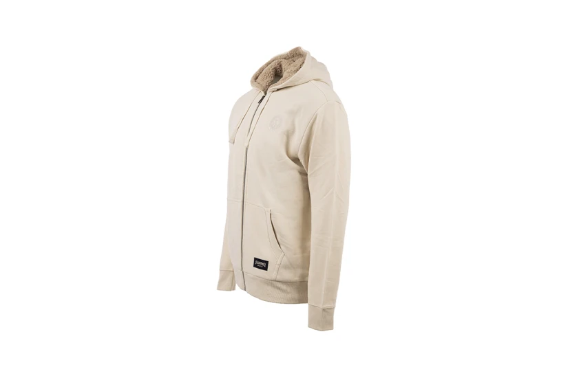 Russell Zip Through With Sherpa Inside Ανδρική Ζακέτα Με Κουκούλα Εκρού