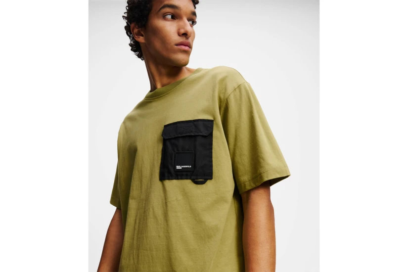 Karl Lagerfeld Relaxed Pocket Ανδρικό Κοντομάνικο T-Shirt Χακί