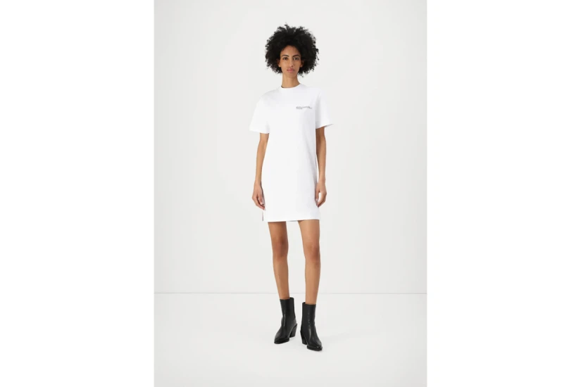 Karl Lagerfeld Logo Tee Γυναικείο Κοντομάνικο Φόρεμα Mini Λευκό