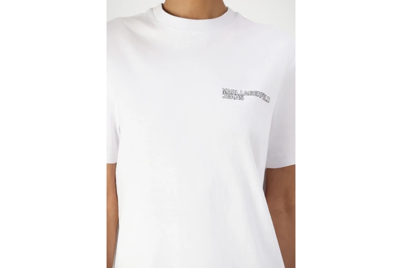Karl Lagerfeld Logo Tee Γυναικείο Κοντομάνικο Φόρεμα Mini Λευκό