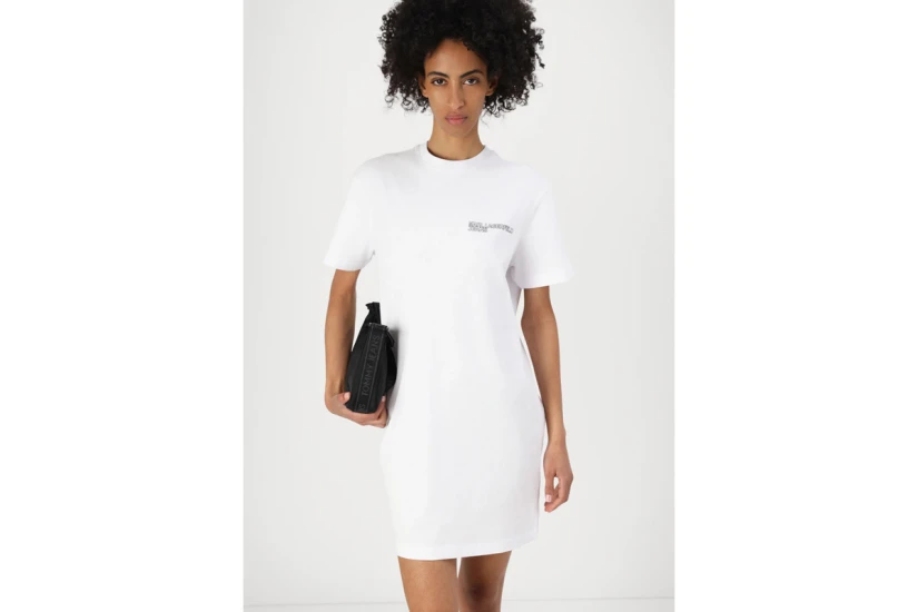 Karl Lagerfeld Logo Tee Γυναικείο Κοντομάνικο Φόρεμα Mini Λευκό