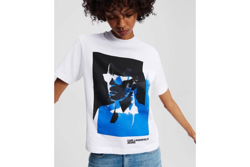 Karl Lagerfeld Γυναικείο Κοντομάνικο T-Shirt Λευκό, Μπλε, Μαύρο