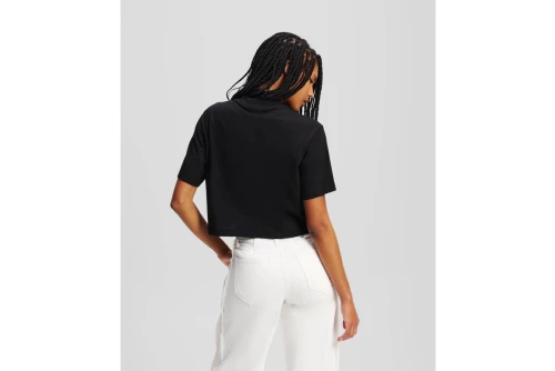 Karl Lagerfeld Monogram Cropped T-Shirt Γυναικείο (A2W17076 999)