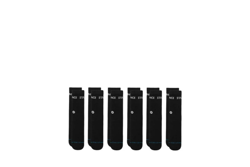 Stance Origin Crew Κάλτσες μέχρι τη Γάμπα Μαύρες 6 Ζευγάρια