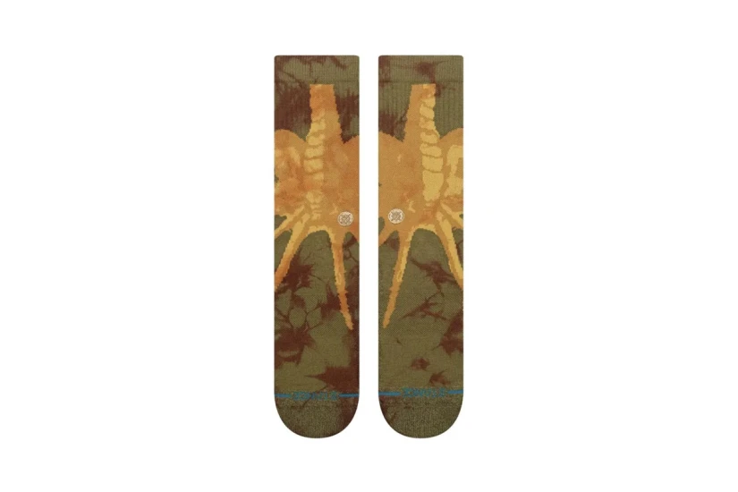 Stance Face Hugger Crew Κάλτσες μέχρι τη Γάμπα Καφέ, Λαδί 1 Ζευγάρι