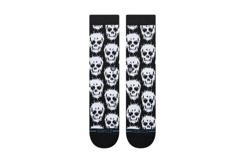 Stance Static Skull Crew Κάλτσες μέχρι τη Γάμπα Μαύρες, Λευκές 1 Ζευγάρι