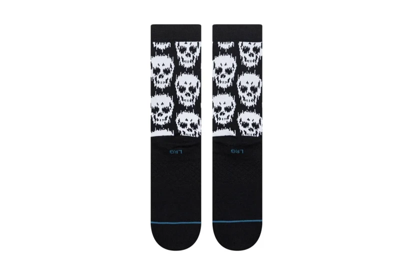 Stance Static Skull Crew Κάλτσες μέχρι τη Γάμπα Μαύρες, Λευκές 1 Ζευγάρι