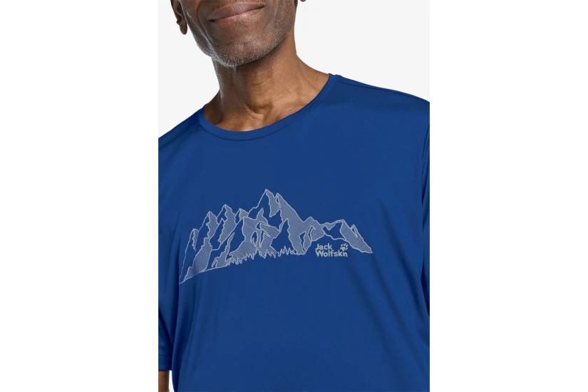 Jack Wolfskin Peak Graphic Ανδρικό Κοντομάνικο T-Shirt Μπλε