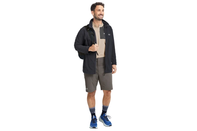 Jack Wolfskin Taunus 100 Fleece 3-In-1 Ανδρική Ζακέτα Fleece Μαύρη