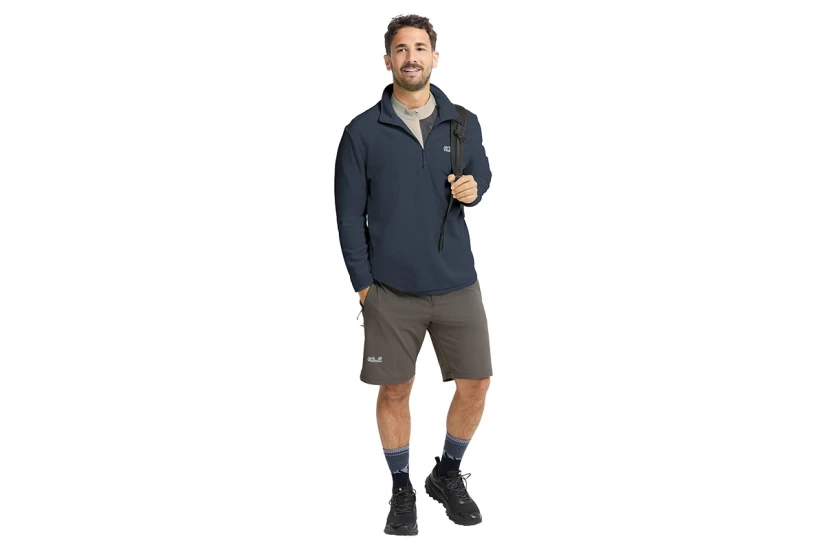 Jack Wolfskin Taunus 100 Warm Fleece Ανδρική Μακρυμάνικη Μπλούζα με Φερμουάρ Μπλε Σκούρο