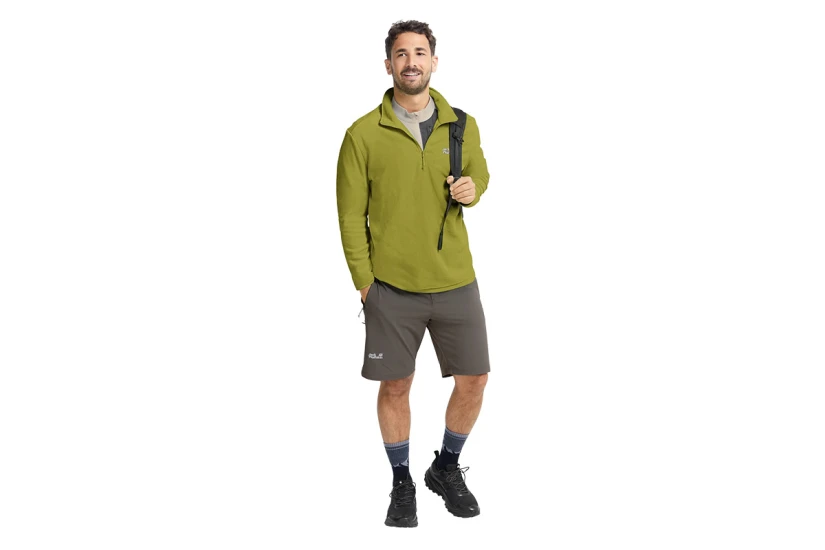 Jack Wolfskin Taunus 100 Warm Fleece Ανδρική Μακρυμάνικη Μπλούζα με Φερμουάρ Λαδί