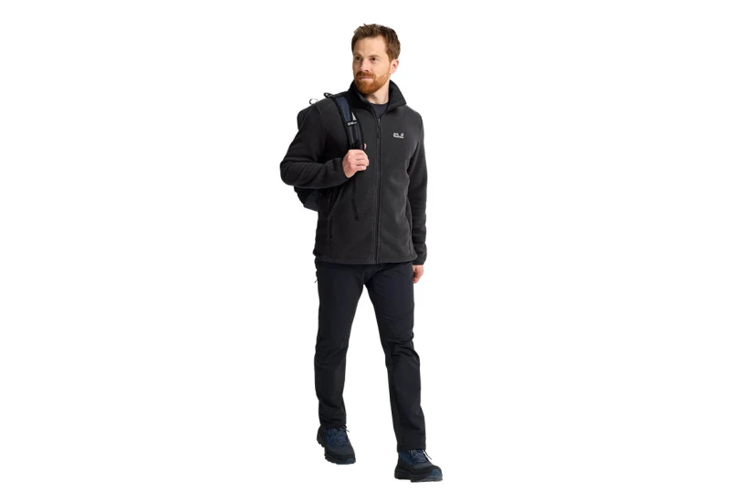 Jack Wolfskin Taunus 300 Midlayer Ανδρική Ζακέτα Fleece Μαύρη