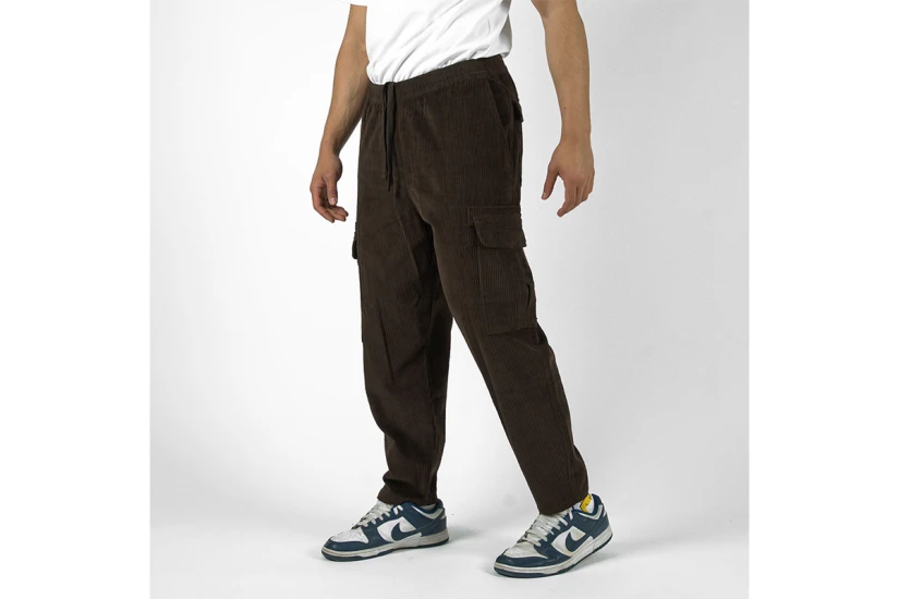 Bee Unusual Baggy Corduroy Ανδρικό Παντελόνι Cargo Καφέ