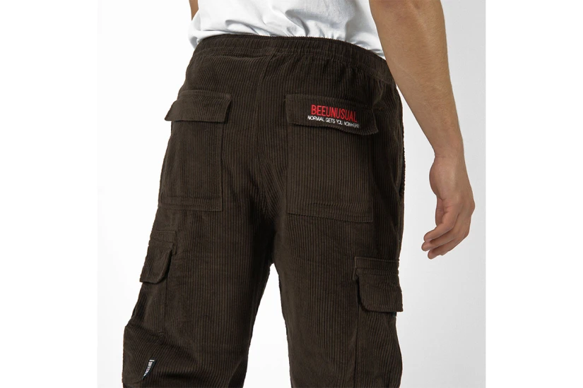 Bee Unusual Baggy Corduroy Ανδρικό Παντελόνι Cargo Καφέ