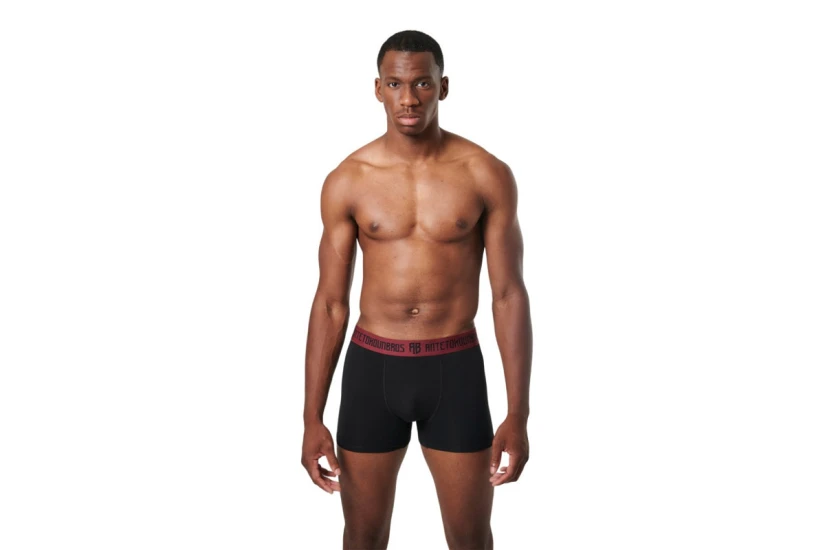 AntetokounBros Ανδρικά Εσώρουχα Boxer Μαύρα, Μπορντό 2 Τεμάχια