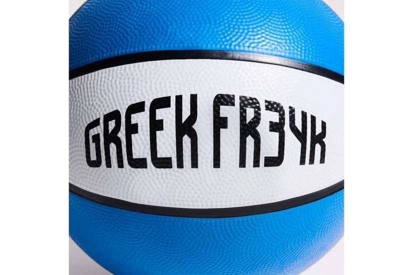 AntetokounBros Greek Freak Mini Outdoor Μπάλα Μπάσκετ Μπλε, Λευκή, Μαύρη
