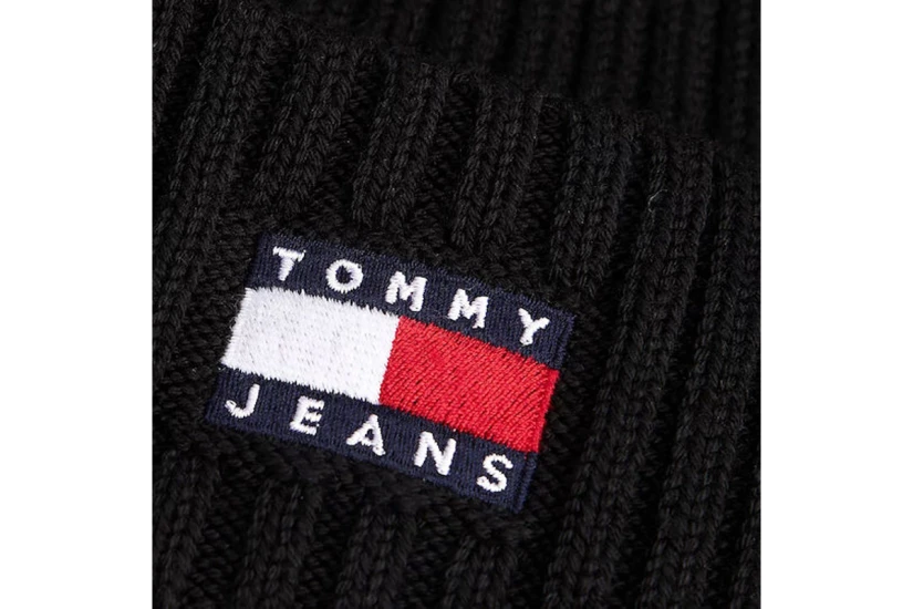 Tommy Jeans Heritage Logo Rib-Knit Σκουφάκι Χειμερινό (AM0AM13669 BDS)
