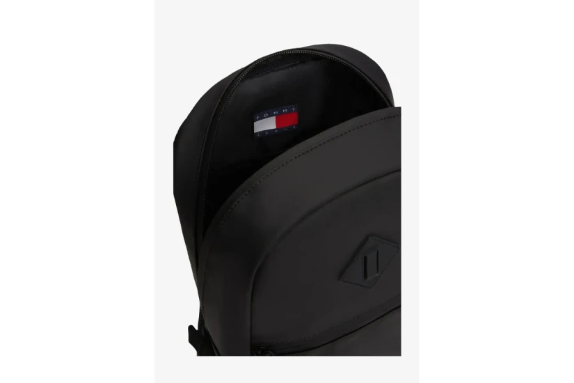 Tommy Jeans Rubberised Logo Sling Τσαντάκι Ανδρικό Χιαστί - Ώμου Μαύρο 8L