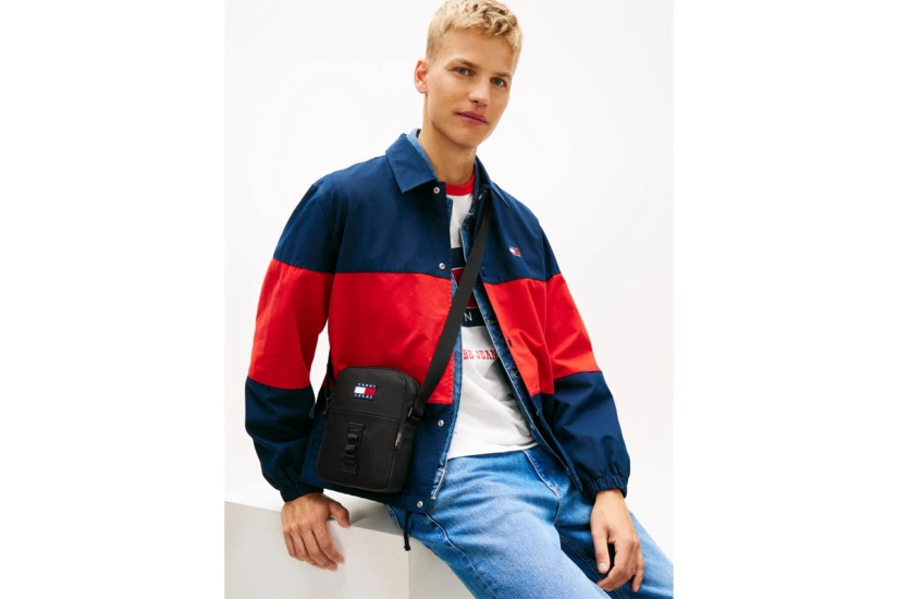 Tommy Jeans Logo Ripstop Τσαντάκι Χιαστί - Ώμου Μαύρο 2L