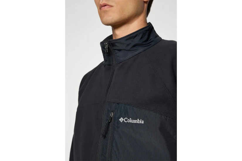 Columbia Fast Trek Overlay Ανδρική Ζακέτα Fleece Μαύρη
