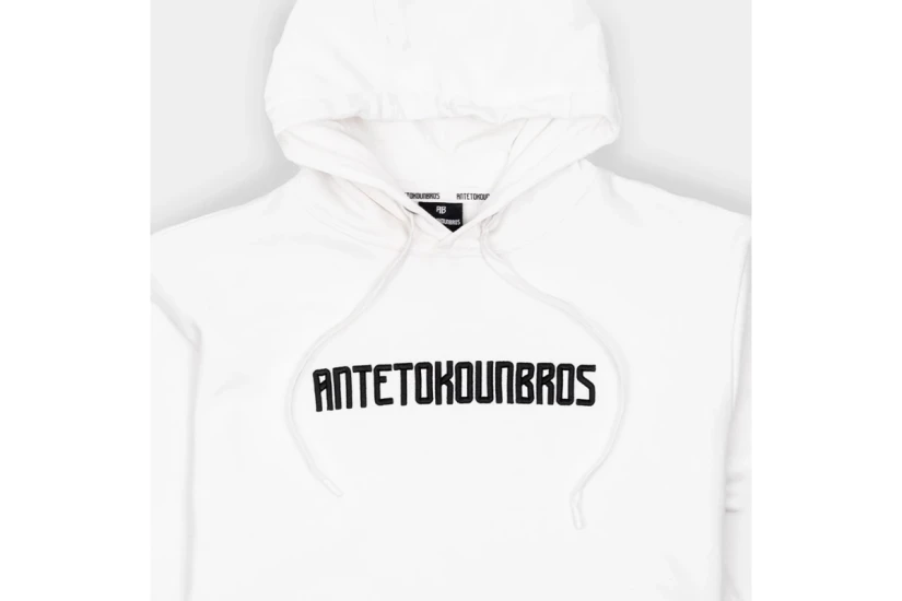 AntetokounBros Baseline Unisex Φούτερ με Κουκούλα Λευκό