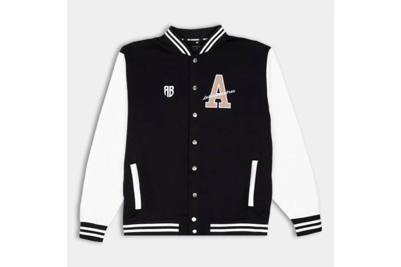 AntetokounBros Versity Ανδρικό Μπουφάν Bomber Μαύρο, Λευκό