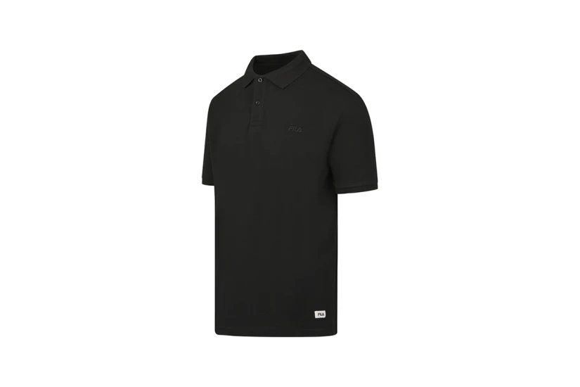 Fila Ανδρική Κοντομάνικη Μπλούζα Polo Μαύρη