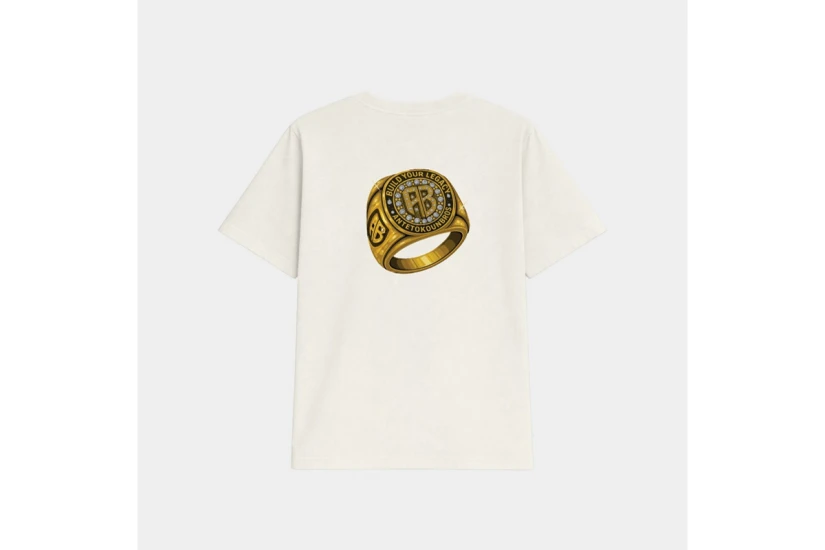 AntetokounBros Championship Ring Ανδρικό Κοντομάνικο T-Shirt Εκρού, Χρυσό