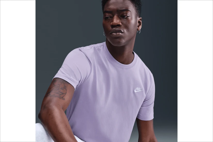 Nike Sportswear Club Ανδρικό Κοντομάνικο T-Shirt Λιλά