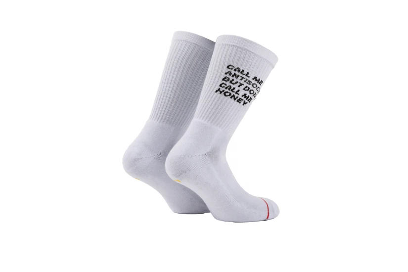 Bee Unusual Antisocial Ψηλές Κάλτσες Λευκές, Μαύρες 1 Ζευγάρι